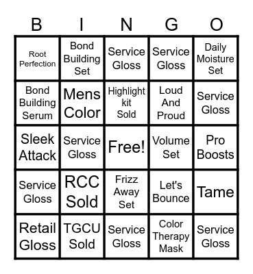 Retail Bingo & Gloss Bingo Card
