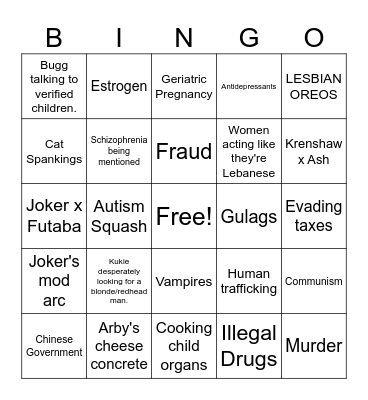 Server Lore Bingo Card