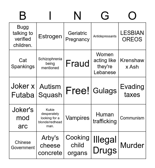 Server Lore Bingo Card