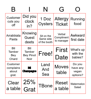 SERVER BINGO Card