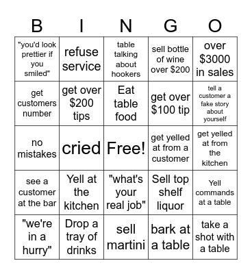 SERVER BINGO Card