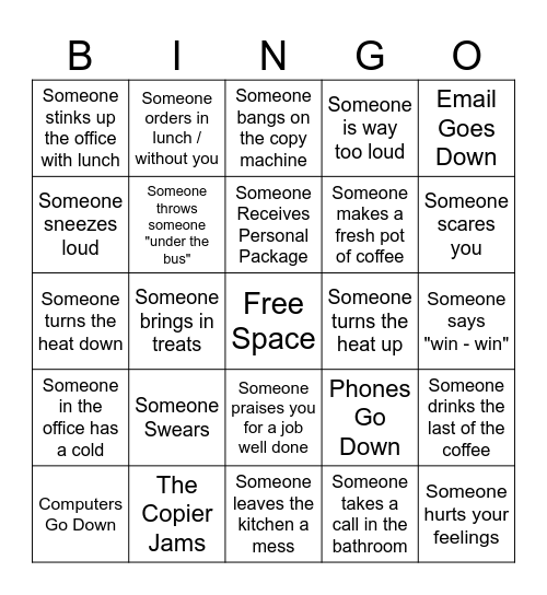 Office Bingo Card