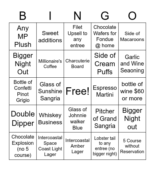 Server Bingo Card