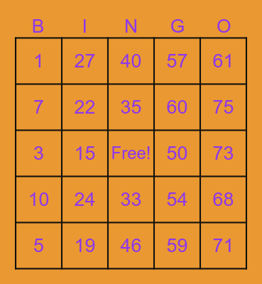 Cocky tangs Bingo Card