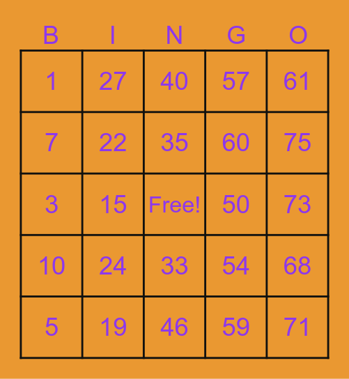 Cocky tangs Bingo Card