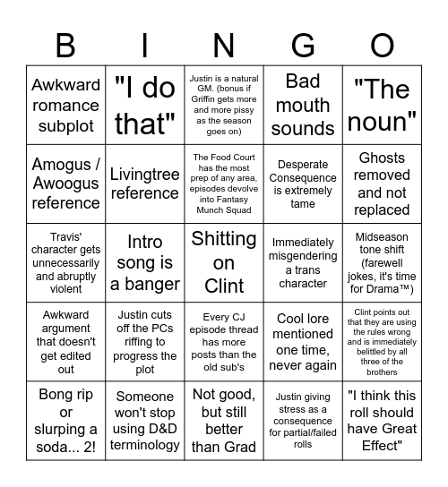 TAZCJ Steeplechase Bingo Card