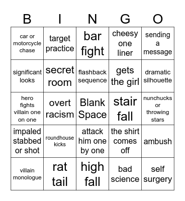 Chuck Norris Bingo Card