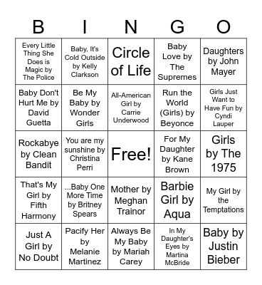 Baby Music Bingo! Bingo Card