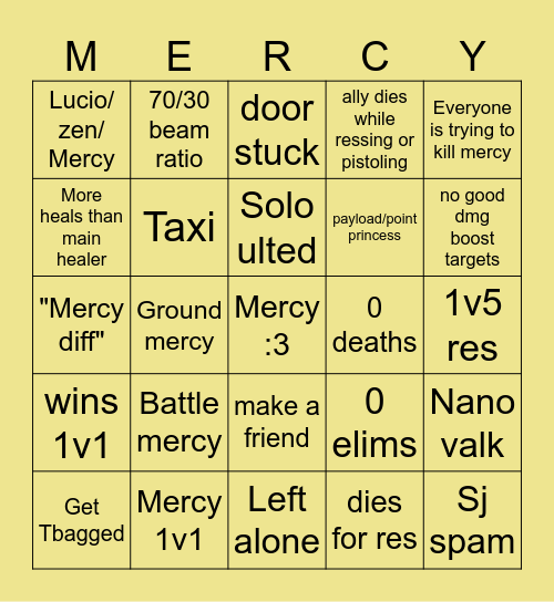 MERCY BINGO Card