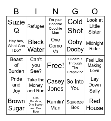 Boom Boom Bingo Card