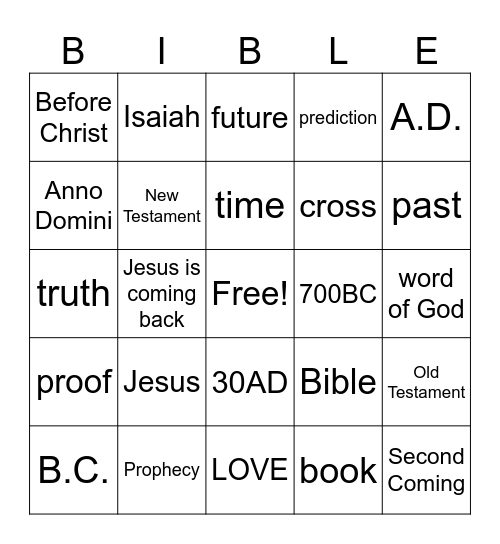 The Bible is the greatest book!!! Bingo Card
