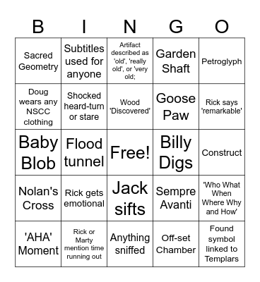 Hairy Situation Bingo Card