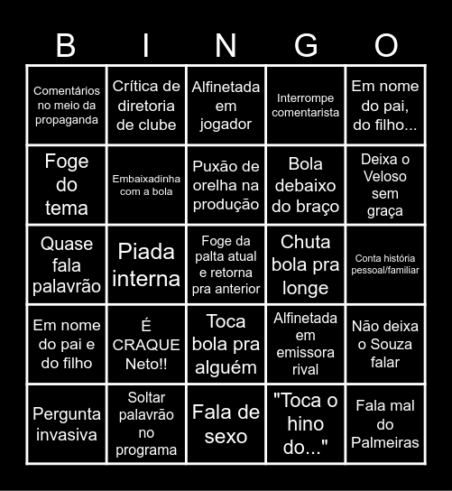 Bingo CRAQUE Neto!!! Bingo Card