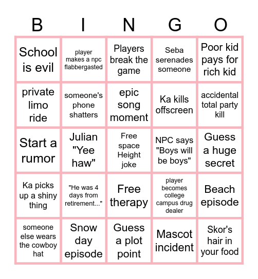 Stargazer Requiem Bingo Card