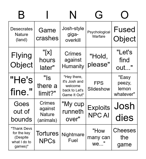 Krakenfall's LGIO Bingo Card