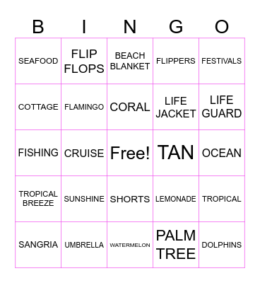 FLAMINGO BINGO! Bingo Card