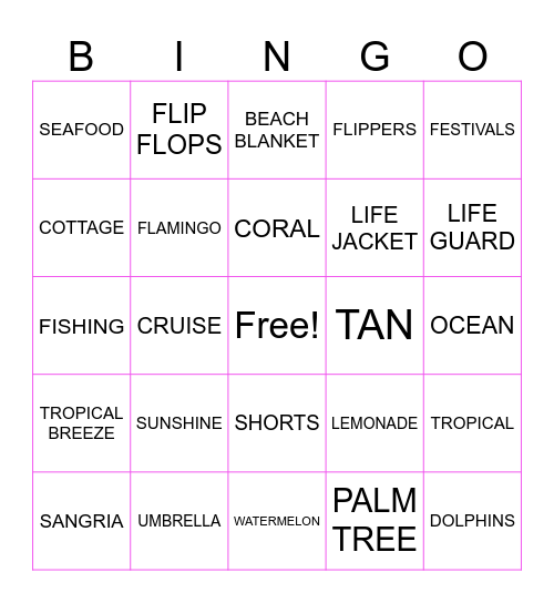 FLAMINGO BINGO! Bingo Card