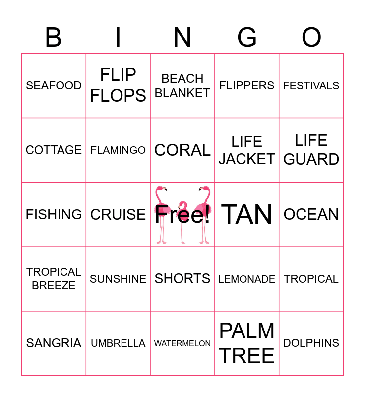 FLAMINGO BINGO! Bingo Card