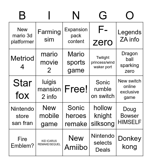 Ninto dic 20234 Bingo Card