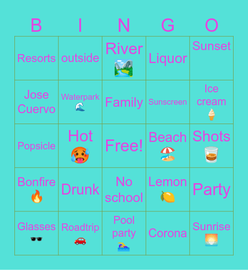 Summer ☀️ Bingo Card
