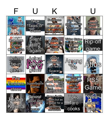 Summer Game Fest Bingo Card