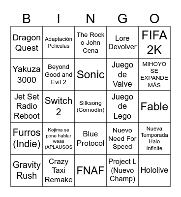 NOE3 Bingo Card
