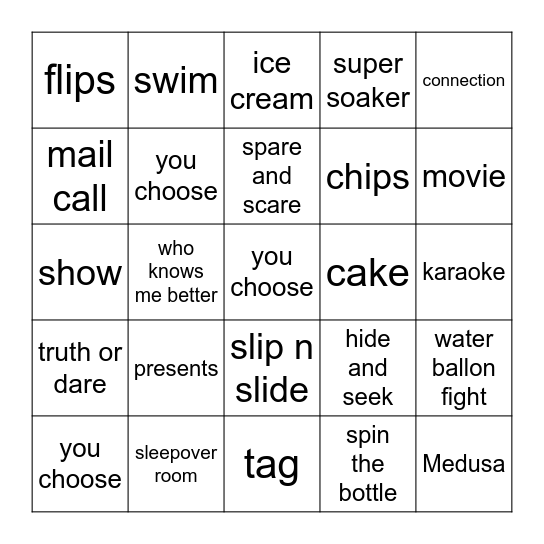 BIRTHDAY FUN Bingo Card