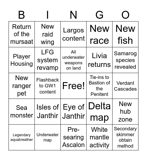 GW2 Expac 5 Bingo Card