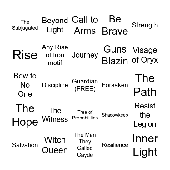 FINAL SHAPE MOTIF BINGO Card