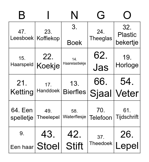 Levend Bingo Card