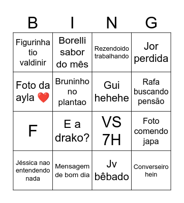 Bingo Outra Fase Bingo Card