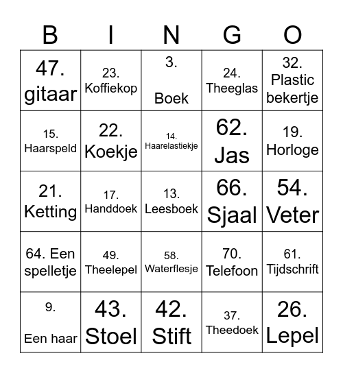 Levend Bingo Card