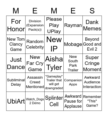 Assassin Creed Totally not this year Bingo Card