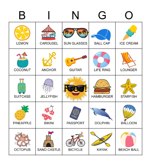 SUMMER ICONS Bingo Card