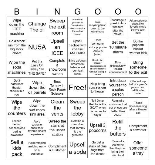 IMAX BINGO! Bingo Card