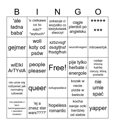 AIDEN BINGO Card
