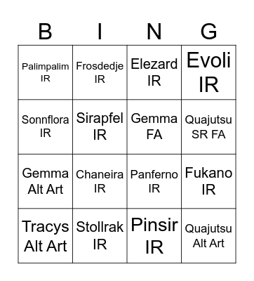 Maskerade im Zwielicht Bingo Card