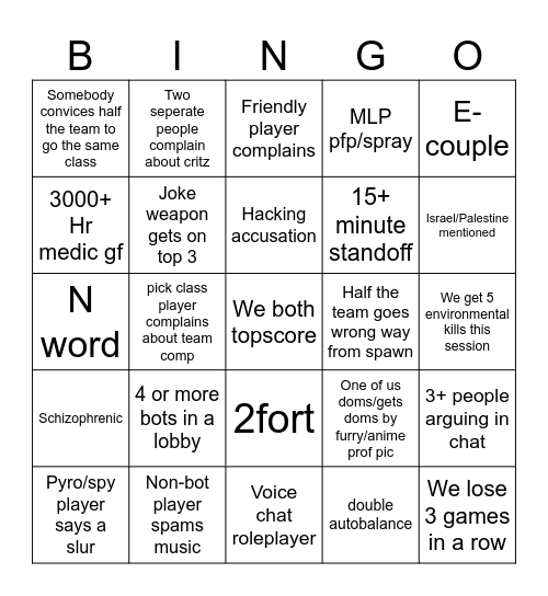 tf2 bingo Card