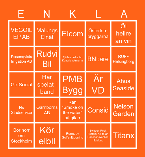 🤘SRF Mingelbingo🤘 Bingo Card