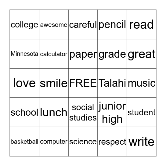 Bingo Card