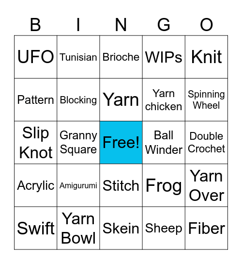 Stitching Bingo Card