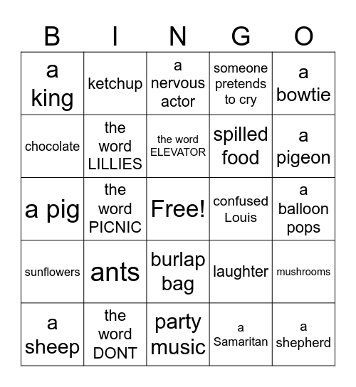 Sketchy Drama Bingo Card