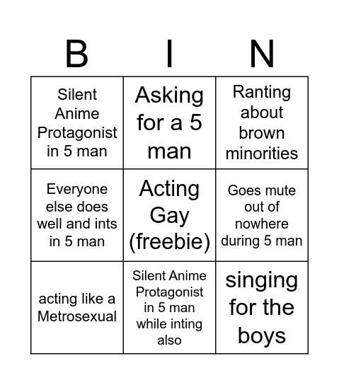 Joesph Bingo Card