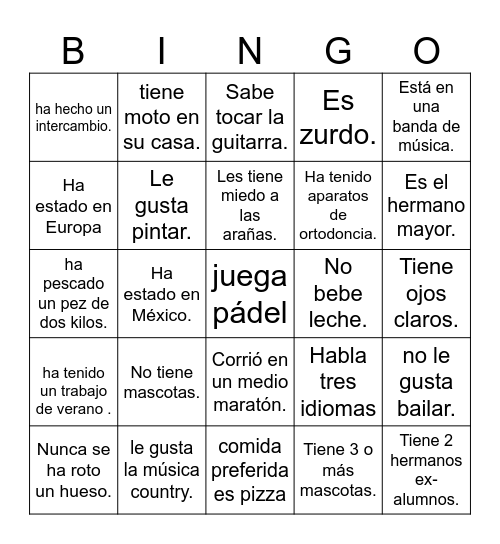 BINGO ROMPEHIELOS Bingo Card