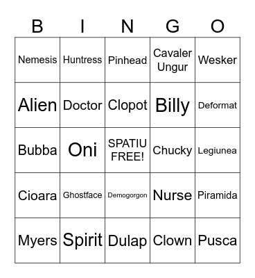 Dead by Daylight - Killeri Bingo Card
