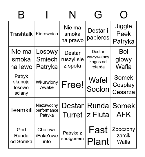 B43 BINGO Card