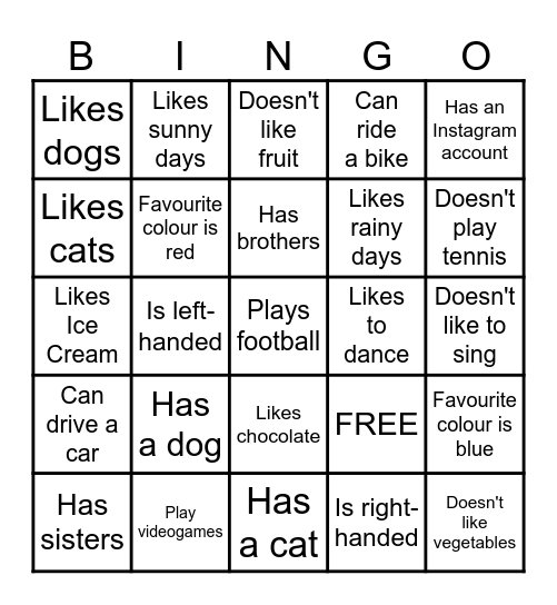 BINGO Card