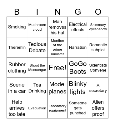 Stranger From Venus Bingo Card