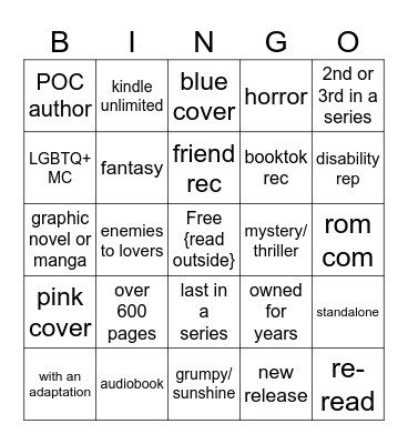 Summer Reading Bingo Card