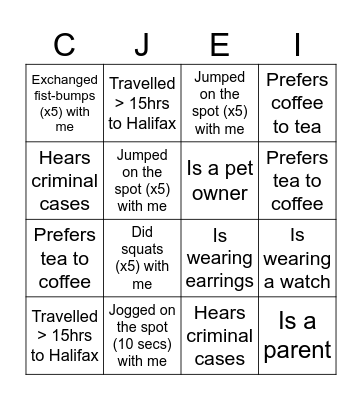 CJEI Connect 4 Bingo Card